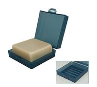 Elimeta Square Soap Dish Holder for Shower and Travel - Lightweight Waterproof Container With Lid for Dr. Squatch Men's Bar - Toiletry Box for Gym and Bathroom (Blue)