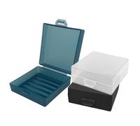 Elimeta Square Soap Holder Container 3Pcs, Travel Soap Case for Dr. Squatch Men's Bar Handmade Soap, Bathroom Shower Soap Dishes Box for Business Trip Camping Outdoor Gym (3, Black/clear/blue)