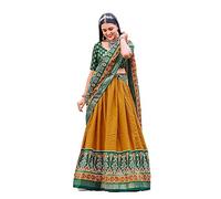 Elina fashion Indian Lehenga Choli Set for Women Designer Readymade Blouse With Dupatta Wedding Partywear Ready to Wear, Pirate Gold, Medium