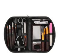 18 x Nail Clipper Set, Elina Nail Care Kit Woman Manicure and Pedicure Tools Professional Kit, Mirror, Makeup Brushes, Tweezers, Nail Clippers, File, Comb, Scissors, Nippers