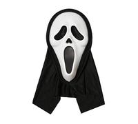 ELINA Rigid Plastic Scary Horror GhostFace Mask Halloween Scream Cosplay Costume for Kids Over 4 and Adult
