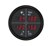 ELING 2'' Multifunctional Digital Meter 52mm Fuel Tank Level Oil Pressure Water Temp Gauge 12V 24 Voltage with Backlights for Motorcycle Racing