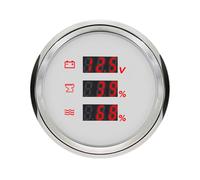ELING 52mm 3 in 1 Digital Gauge Voltmeter Holding Tank Water Level 0-190ohm 240-33ohm Signal Adjustable with 8 Colors Backlight for RV Camper Van