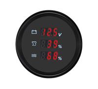 ELING 52mm 3 in 1 Gauge Multifunction Digital Voltmeter 12V 24V Signal Adjustable Holding Tank Level Water Level with 8 Colors Backlight for Speedboats Marine