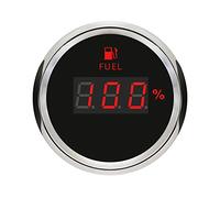 ELING 52mm Digital Fuel Level Gauge 0-5V Signal Waterproof Oil Tank Meter 12V 24Volts with Backlight for Car Racing Speedboats (black+stainless steel)