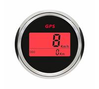 ELING 52mm Digital GPS Speedometer Odometer Speed Gauge Kit 12V 24V with Backlight for Car Boat Motorbike (black+stainless steel)