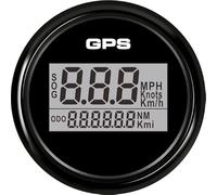 ELING 52mm Digital GPS Speedometer with 8 Colors Backlight Universal 9-32V for Car Vans Vessels (black+black)