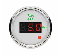 ELING 52mm Digital Oil Pressure Gauge Indicator Meter with 8 Colors Backlight and Light Alarm 9-32V for Car Motorcycle Limousine