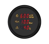 ELING 52mm Digital Tachometer RPM Gauge Oil Pressure Water Temperature Meter 3in1 with 8 Colors Backlight Waterproof for Car Auto SUV