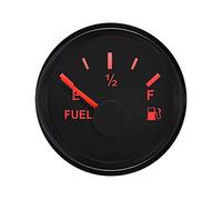 ELING 52mm Fuel Level Meter Signal Adjustable Waterproof Gauge with Red Backlight Universal for Car RV Yacht Vessel (black+black)