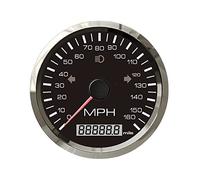 ELING 85mm GPS Speedometer 0-160MPH 9-32V With Red Yellow Backlight with Indicating Light for Car Boat Motorcycle (black&stainless steel)