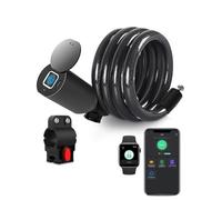 eLinkSmart Digital Cable Lock, Biometric Keyless Steel Cable Lock, 150cm Long, Black, Bicycle, Electric Bike, Scooter, Motorcycle, Door, Waterproof, Remote Authorized, Schedule