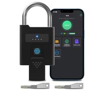 eLinkSmart Fingerprint Padlock with Key Backup, Heavy Duty Weatherproof Bluetooth Biometric Keyless Electronic Digital Smart Pad Lock for Gate Outdoor Fence Gym Locker Pool Shed Storage