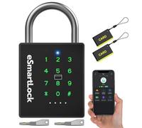 eLinkSmart Heavy Duty Smart Padlock with Key, Pad Lock with Code Keypad, Weatherproof Bluetooth RFID Keyless Electronic Digital Combination Lock for Gate Outdoor Fence Storage Unit Locker Shed Pool