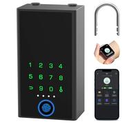 eLinkSmart Lock Box for Keys with Code, Large Capacity Fingerprint Smart Bluetooth Digital Wall Mount Key Hider Electronic Combination Lockbox for Realtor, Hosts, Keys Safe Storage, Hide a Key