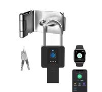 eLinkSmart Long Fingerprint Padlock - Remote Authorization via Phone, Heavy Duty, Waterproof, Anti-Theft, USB Type-C, Supports iOS Watch