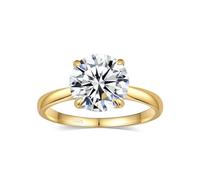 Elio Passero Moissanite Engagement Rings for Women Solitaire Engagement Ring Moissanite Promise Ring 925 Sterling Silver 18K Gold Plated D Color VVS1 Moissanite Wedding Ring 1/1.5/2/3, 5.5, Sterling