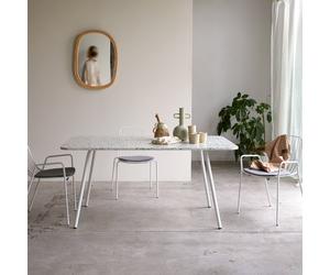Elio - Rectangular table in premium terrazzo and green metal, 4-6 people. Green