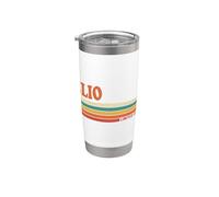 Elio Retro Personalized First Name Vintage Stripes Stainless Steel Insulated Tumbler