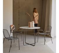Elio - Round table in premium terrazzo and brown metal, seats 4. Brown