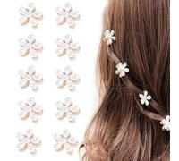 Eliongpu 20Pcs Small Mini Pearl Claw Clips with Flower Design, Sweet Artificial Pearl Hair Clips, Decorative Daisy Bangs Clips Hair Accessories for Women Girls