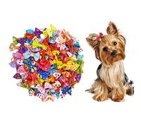 Elionless Dog Hair Bows,20 Pieces Cute Pet Hair Bow Tie Hair Rope Elastic Rubber Bands Hair Grooming Accessories for Puppy Dogs Cats