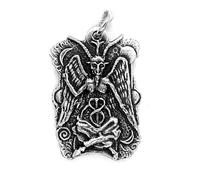Eliphas Levi Baphomet Sabbatic Goat Charm Pendant in a grey burlap pouch