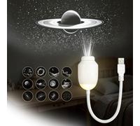 EliphonTowne 2-in-1 Galaxy Projector - Galaxy Night Light with 12 Projection Films，360°Adjustable Space Led Lights, Starry Planetarium Projectors with Dimmable Night Light for Car, Bedroom, Party