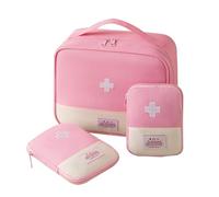EliphonTowne 3 PCS Travel First Aid Kit - First Aid Bag Empty, Mini/Small/Large Medical Kit, Portable Medical Storage Bag for Holiday Traveling Outdoor Camping Home Hiking Survival Kit(Pink)