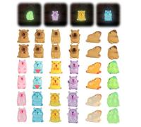 EliphonTowne 36PCS Mini Resin Capybara - Mini Animal Figures, Gift for Kids, Luminous Resin Animals Capybara for Creative DIY/Home Decor/Garden Landscaping/Desk Decorations