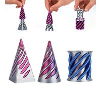 EliphonTowne 3PCS Impossible Cone Fidget Toys - 3D Printed Spiral Cone Fidget Toy, Impossible Pyramid Passthrough Sculpture, Stress Relief Fidget Gadgets for Kids Adults Anxiety ADHD 0717