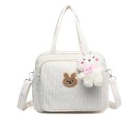 EliphonTowne Baby Changing Bag - Lightweight Nappy Changing Bag with Zipper & Adjustable Strap Travel Bag for Mums, Pram, Newborn Accessories for Prams(12 * 22 * 25CM White) 1230 jar3