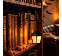 EliphonTowne Bookshelf Lantern Decor - Witch Bookshelf Lantern, Library Lantern Decorative Bookshelf Lighting, Vintage Bookshelf Lamp for Reading Corner, Gifts for Book Lovers, Halloween Decor
