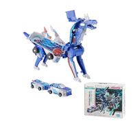 EliphonTowne Dinosaur Collision Transforming Car, Transforming Dragon Dinosaur Car, Magnetic Connections Transformed Pegasus Pterosaur Unicorn Toys for Boys Girls Birthday Gift(Silvery)