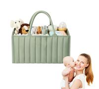 EliphonTowne Large Capacity Nappy Caddy Organizer - Beautiful Practical Baby Caddy Organizer, Multi Functional Nursery Storage Baskets, Convenient to Carry Baby Baskets Green