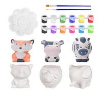 EliphonTowne Paint Your Own Ceramic Succulent Planter Pots - 6 Sets Cute Pottery Painting Kit, Pottery Kit for Adults, Plant Pot Sets for Kids, Potted Gifts for Kids/Teenagers/Adult