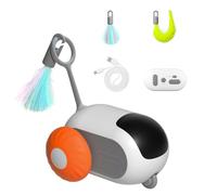 EliphonTowne Turbo Tail 2.0 Cat Toy - Interactive Remote Control Toy USB Rechargeable, Gravity-Sensing Movement, Automatic & Smart Cat Toy for Indoor Play (Orange)