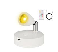 EliphonTowne Wireless Led Spotlight Indoor - Infrared Remote Control Dimming, 13 Colors Cupboard Lights, 360° Rotation and 90° Elevation Spotlight Lamp, Flicker Free and Eye Friendly Wireless Light