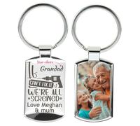 Eliphs Personalised Dad Keyring Fathers Day Gif from Daughter Daddy First Key Chain from Baby Custom Photo Engraved Daddy's Little Girls Keepsake Dada Grandad Uncle Keychain Birthday