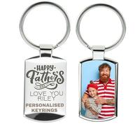 Eliphs Personalised Fathers Day Keyring Gif from Daughter Daddy First Key Chain from Baby Custom Photo Engraved Father's Gifts Daddy's Little Girls Keepsake Dada Grandad Uncle Keychain Birthday, 24