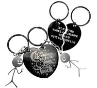 Eliphs Personalised Heart Puzzle Keyring. Custom Brick Split Keyring for Couples, Photo Engraved Keychain, Gifts for Her and Him,Valentines Personalised Gifts for Men and Women (Text Engraved)