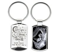 Eliphs Personalised Keyring Xmas Keyring :Dad Photo best Grandad fathers day keychain,Dad gifts from Daughter Engraved Message Christmas keytag in Box Daddy Birthday prasant (Love Moon Dad)