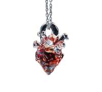 ELIRAR Crystal Heart of Glass Charms for Jewelry Making Pendants Colorful Gradient Dopamine Dainty Design Shine Ring (Dusk Red)
