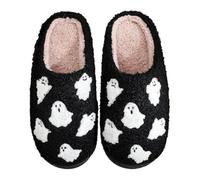 ELIRAR Halloween Slippers Cute Funny Bat Ghost Women Men Winter Indoor Comfortable Slippers, Ghost, 39.5/42 EU