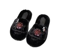 ELIRAR Halloween Spider Slippers for Women Men Spooky Horror Warm Soft Non-Slip Indoor Outdoor Cartoon Autumn, Black Spider 1, 37/39.5 EU