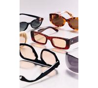 Elisa Johnson Flynn Rectangle Sunglasses at Free People in Maroon/Tort - female