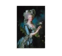 Elisabeth Louise Vigee Outstanding Works Poster Marie Antoinette with The Rose Wall Art Scroll Canvas Painting Picture Living Room Decor Home 24x36inch(60x90cm)