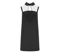 ELISABETTA FRANCHI BLACK MINI DRESS WITH RHINESTONES 42
