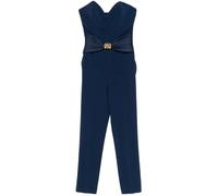 Elisabetta Franchi bow-detail crepe jumpsuit - Blue 44