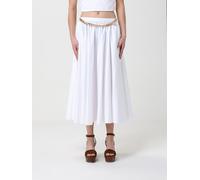 ELISABETTA FRANCHI Cotton Midi Skirt with Chain - Size: 40 - female